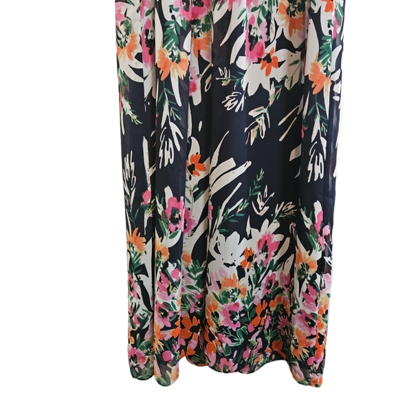Eliza J Floral Abstract Halter Chiffon Maxi Dress - Picture 6 of 9